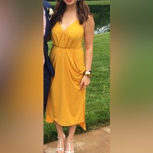 BCBGeneration Mustard Cocktail Dress with Pockets